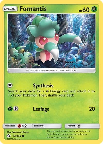 Fomantis SM Base Set Pokemon card