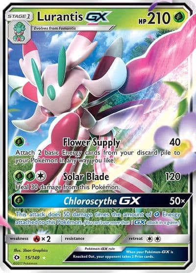 Lurantis GX SM Base Set Pokemon card