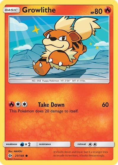 Growlithe SM Base Set Pokemon card