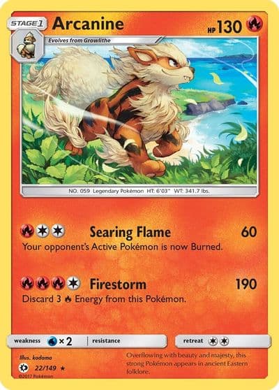 Arcanine SM Base Set Pokemon card