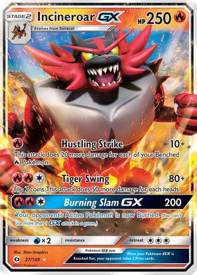 Incineroar GX SM Base Set Pokemon card