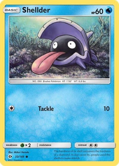 Shellder SM Base Set Pokemon card