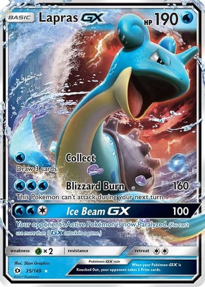 Lapras GX SM Base Set Pokemon card