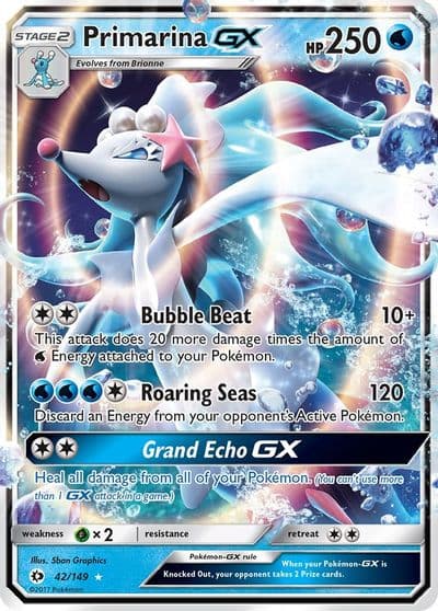 Primarina GX SM Base Set Pokemon card