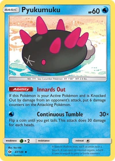 Pyukumuku SM Base Set Pokemon card
