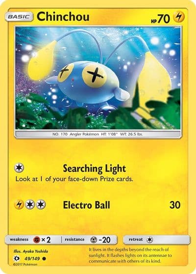 Chinchou SM Base Set Pokemon card