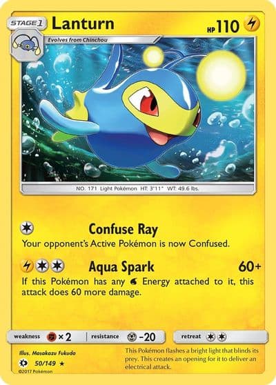 Lanturn SM Base Set Pokemon card