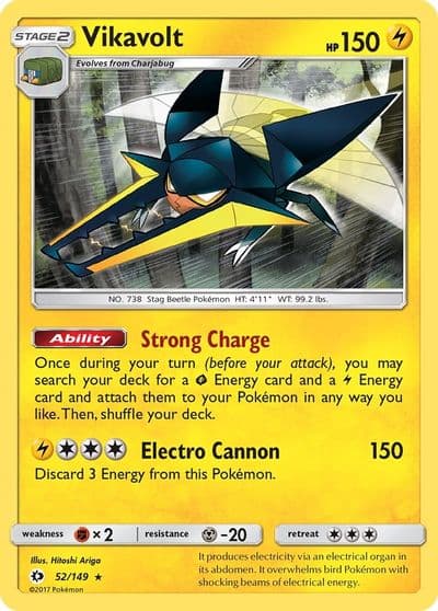 Vikavolt SM Base Set Pokemon card