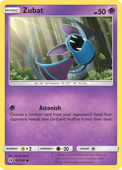Zubat SM Base Set Pokemon card