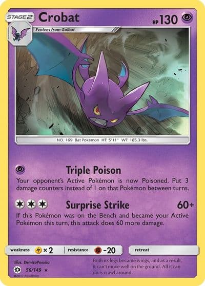 Crobat SM Base Set Pokemon card