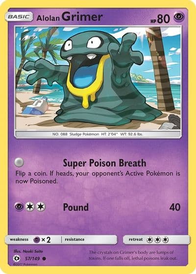 Alolan Grimer SM Base Set Pokemon card