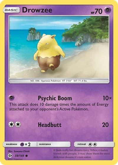Drowzee SM Base Set Pokemon card