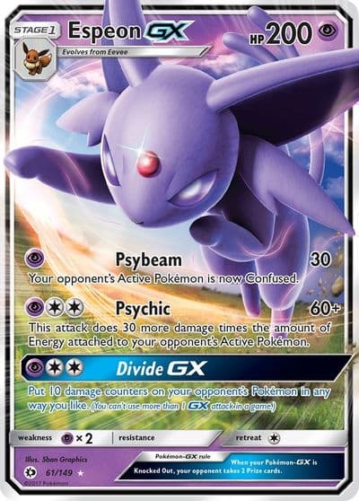 Espeon GX SM Base Set Pokemon card