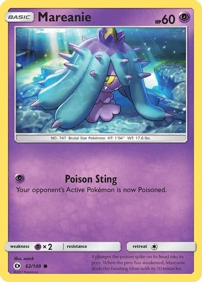 Mareanie SM Base Set Pokemon card