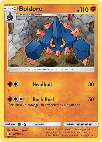 Boldore SM Base Set Pokemon card