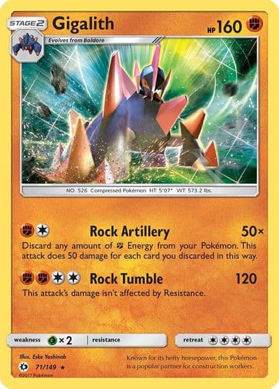 Gigalith SM Base Set Pokemon card