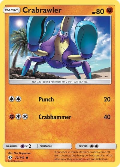 Crabrawler SM Base Set Pokemon card