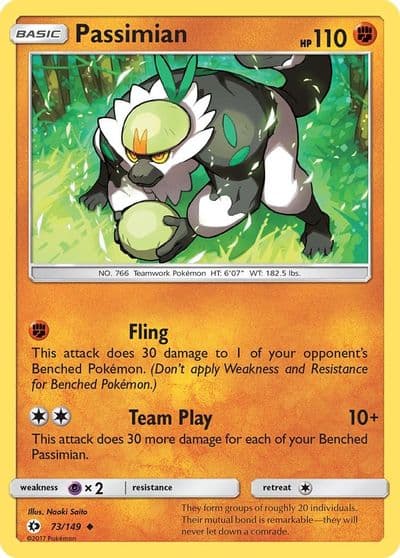Passimian SM Base Set Pokemon card