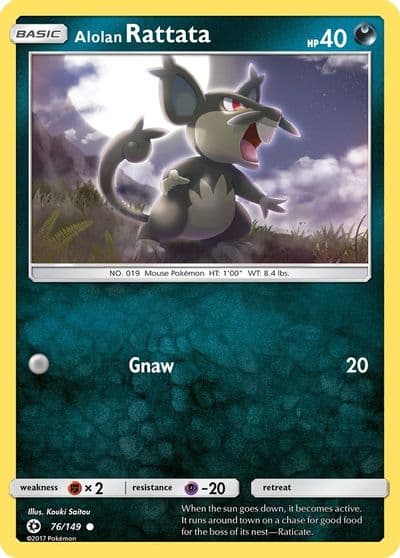 Alolan Rattata SM Base Set Pokemon card