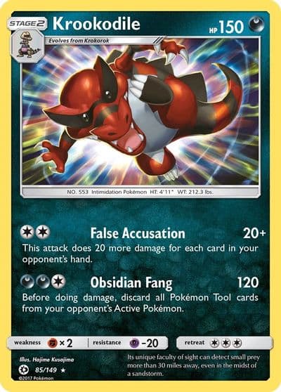 Krookodile SM Base Set Pokemon card