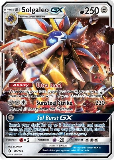 Solgaleo GX SM Base Set Pokemon card