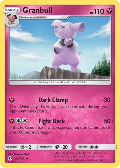 Granbull SM Base Set Pokemon card