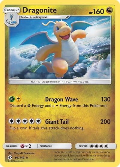 Dragonite SM Base Set Pokemon card