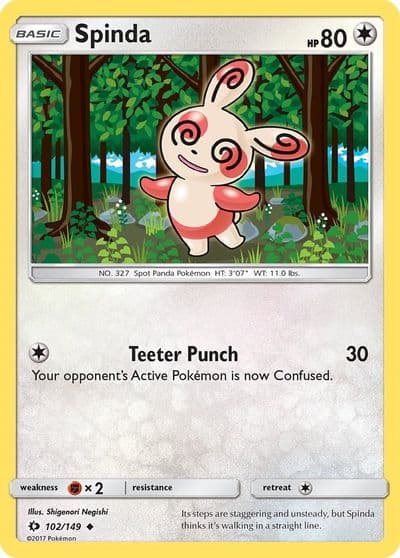 Spinda SM Base Set Pokemon card
