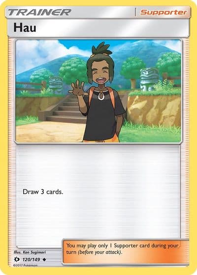 Hau SM Base Set Pokemon card