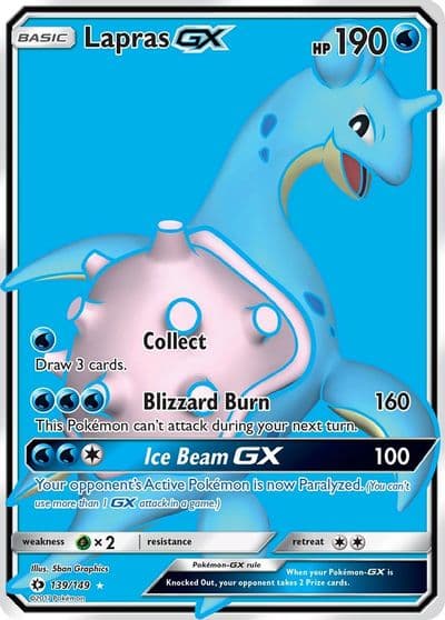 Lapras GX (Full Art) SM Base Set Pokemon card