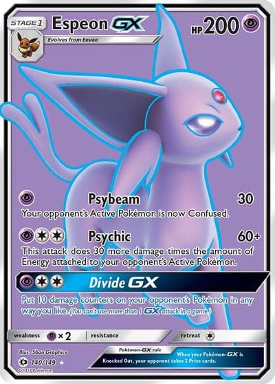 Espeon GX (Full Art) SM Base Set Pokemon card