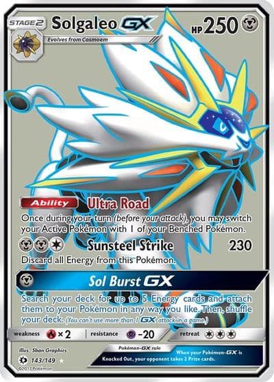 Solgaleo GX (Full Art) SM Base Set Pokemon card