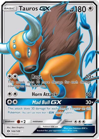 Tauros GX (Full Art) SM Base Set Pokemon card
