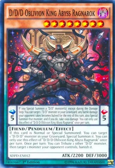 D D D Oblivion King Abyss Ragnarok Structure Deck: Pendulum Domination Yu-Gi-Oh! card
