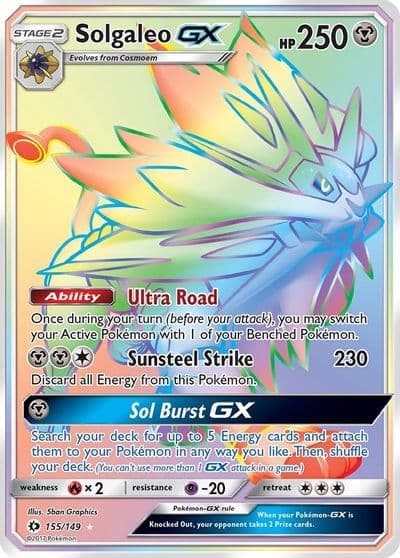 Solgaleo GX (Secret) SM Base Set Pokemon card