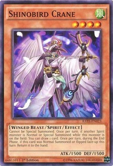 Shinobird Crane Raging Tempest Yu-Gi-Oh! card