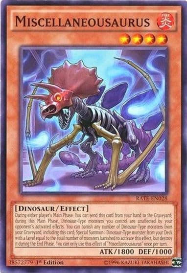 Miscellaneousaurus Raging Tempest Yu-Gi-Oh! card