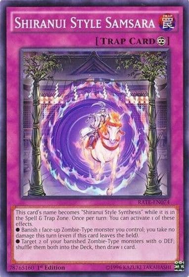 Shiranui Style Samsara Raging Tempest Yu-Gi-Oh! card