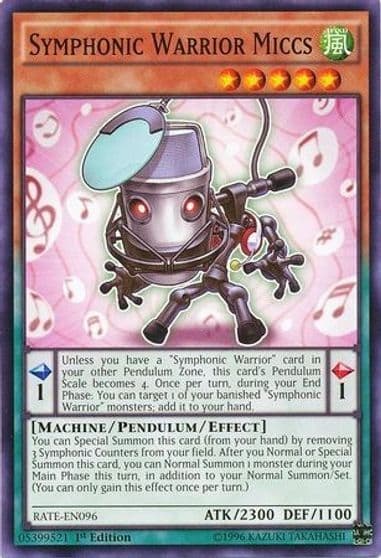 Symphonic Warrior Miccs Raging Tempest Yu-Gi-Oh! card