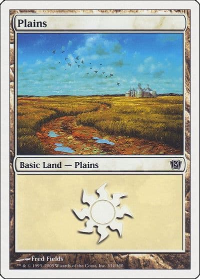 Plains 334 9th Edition Magic card