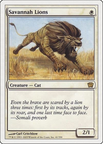 Savannah Lions 9th Edition Magic card