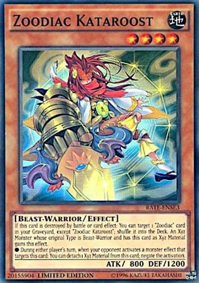 Zoodiac Kataroost Raging Tempest Yu-Gi-Oh! card
