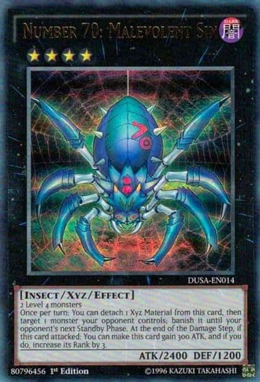 Number 70 Malevolent Sin Duelist Saga Yu-Gi-Oh! card