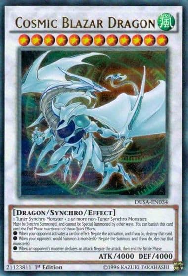 Cosmic Blazar Dragon Duelist Saga Yu-Gi-Oh! card
