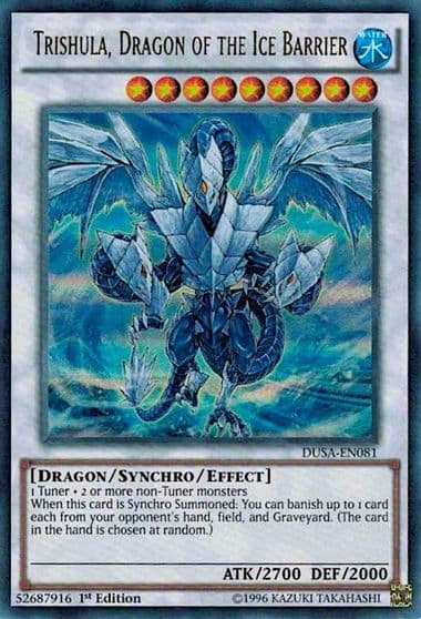 Trishula Dragon of the Ice Barrier Duelist Saga Yu-Gi-Oh! card