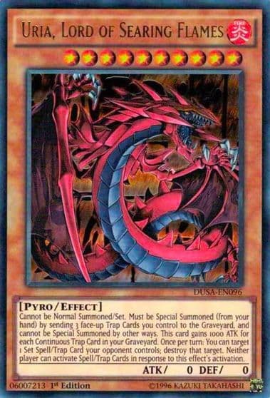 Uria Lord of Searing Flames Duelist Saga Yu-Gi-Oh! card