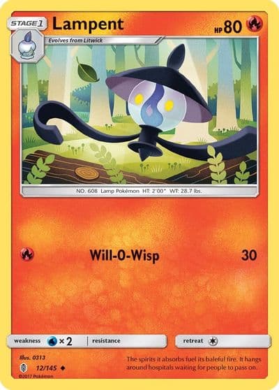Lampent SM - Guardians Rising Pokemon card