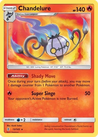 Chandelure SM - Guardians Rising Pokemon card
