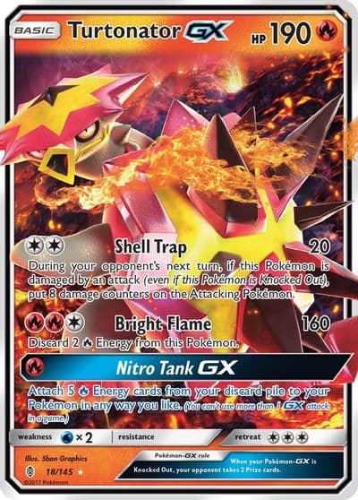 Turtonator GX SM - Guardians Rising Pokemon card