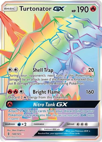Turtonator GX (Secret) SM - Guardians Rising Pokemon card